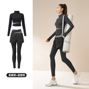 跑步健身瑜伽服套装速干裸感修身运动套装健身运动服