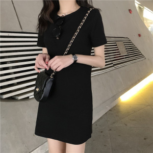 夏季韩版新款中长款连衣裙女学生修身时尚女装裙子衣服潮