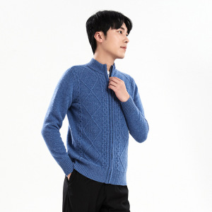 秋冬新纯色羊毛衫男半高领百搭针织外套简约毛衣打底衫韩版开衫