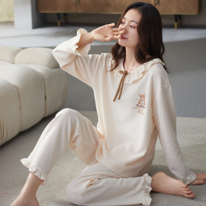 2025年新款睡衣女秋冬季套头长袖棉质韩版休闲网红家居服套装
