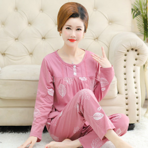 2025年秋冬季中老年妈妈睡衣女士长袖高档棉质宽松大码家居服套装