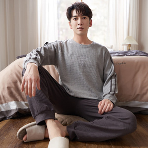 睡衣男秋冬款纯棉长袖运动休闲卡通可外穿网红男士家居服套装