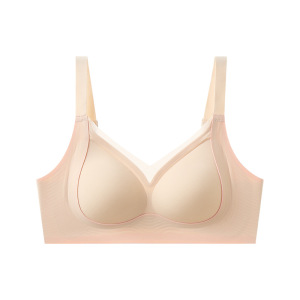 无痕奶油胶软支撑内衣女塑形小胸显大防下垂一体固定杯收副乳文胸