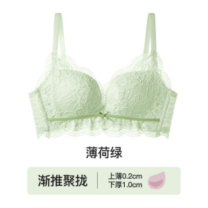 莫代尔浪漫花卉蕾丝内衣女夏小胸聚拢显大舒适无钢圈防下垂文胸罩