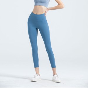 尴尬线健身高腰提臀运动紧身裤蜜桃臀锦纶裸感瑜伽裤女