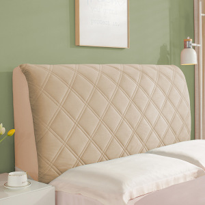 夹棉加厚高级感床头套罩木床靠背软包全包卐能通用四季款防尘罩