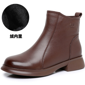 真皮厚底马丁靴女25年新款秋冬季复古切尔西靴子复古百搭软底短靴