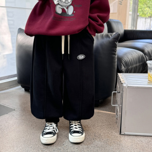 童酷儿童冬款湖州织里童装韩版宝宝休闲长裤加厚贴标男童卫裤