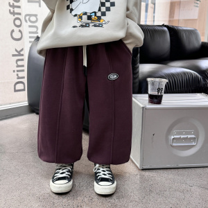 童酷儿童冬款湖州织里童装韩版宝宝休闲长裤加厚贴标男童卫裤