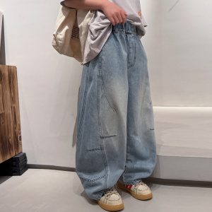 男童春季牛仔裤炸街2026新款大童装春装潮男孩儿童春秋款裤子痞帅
