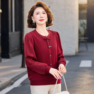 2026年女装洋气妈妈装T恤衫时尚女中老年人上衣女中年小衫女长袖