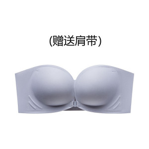 前扣式无肩带内衣女小胸聚拢显大防滑小胸专用抹胸罩美背隐形文胸