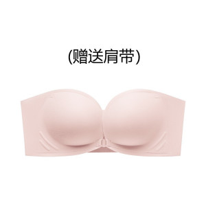 前扣美背文胸无肩带内衣女小胸显大性感聚拢防滑小胸专用隐形胸罩