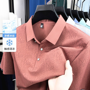 2026夏季短袖时尚翻领T恤中年男士休闲百搭POLO宽松上衣