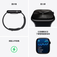 [政府补贴15% 最高补贴500]Apple Watch Series 10 智能手表42毫米银色铝金属表壳丹宁色运动型表带S/M[蜂窝款]MWXJ3CH/B
