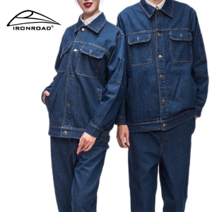 IRONROAD 牛仔工作服加厚外套电焊工棉服套装D29 套