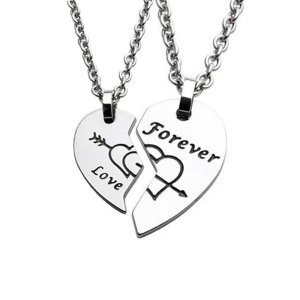 梦克拉Mkela 钨金吊坠 心相连 饰品 情侣款可选 心形