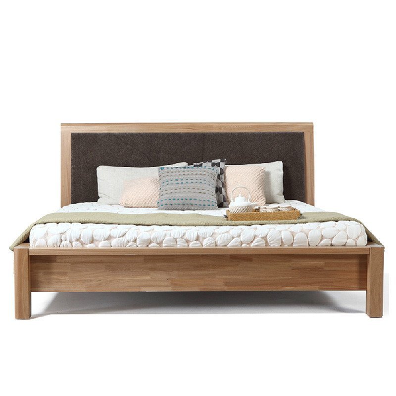 曲美家居 实木双人床 进口榆木大床 北欧简约现代 古诺凡希卧室家具