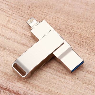 金全属苹果手机U盘32g iPhone安卓系统通用扩容器全金属三用优盘