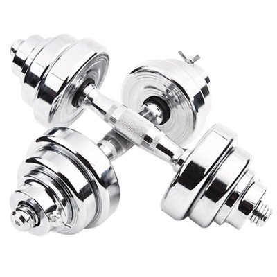 凯速全钢电镀哑铃 20公斤 全钢哑铃 20KG一副家用健身瘦身器材