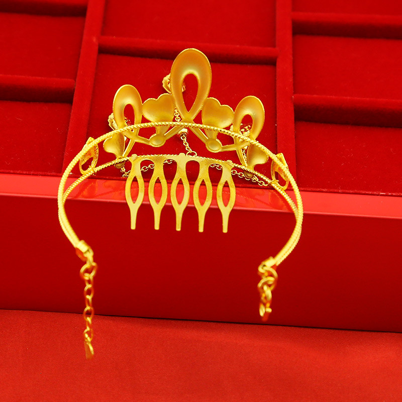 金地珠宝 黄金足金爱心皇冠 女皇冠黄金头饰 婚嫁金冠 婚庆饰品
