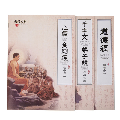 典轩 楷书临摹字帖 正楷体三本装佛经成人练字帖钢笔硬笔书法【心经 金刚经、千字文 弟子规、道德经】