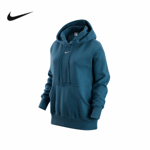 Nike耐克女款卫衣2023春季新款加绒保暖休闲连帽套头衫DQ5861-440