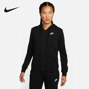 Nike耐克2023春季新款女子运动服加绒保暖连帽外套夹克DQ5472-010