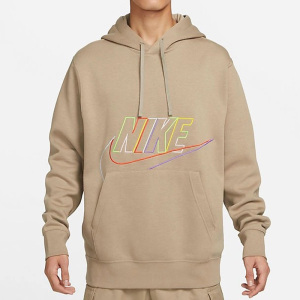 Nike耐克加绒保暖运动卫衣男装刺绣logo连帽休闲套头衫DX0542-247