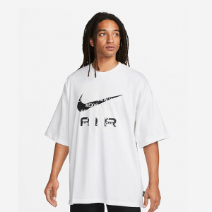 Nike Sportswear 字母印花圆领宽松短袖T恤 男款 白色 FD1250-100