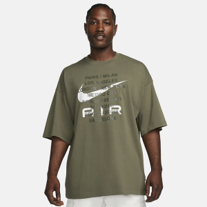 Nike Sportswear 字母印花圆领短袖T恤 男款 中橄榄绿 FD1250-222