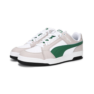 PUMA Slipstream Low 防滑耐磨减震 低帮 板鞋 男女同款 灰白绿1PU38340113