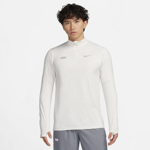 Nike 纯色立领半拉链长袖T恤 男款 白色 FB8557-030