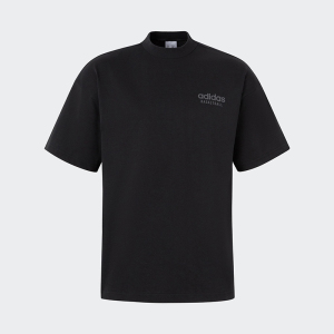 adidas Select Tee 纯色Logo标识速干篮球运动短袖T恤 男款 黑色 IK0091