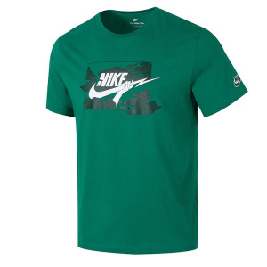 Nike耐克绿色纯棉短袖男夏季新款宽松透气印花运动T恤FZ5420-365