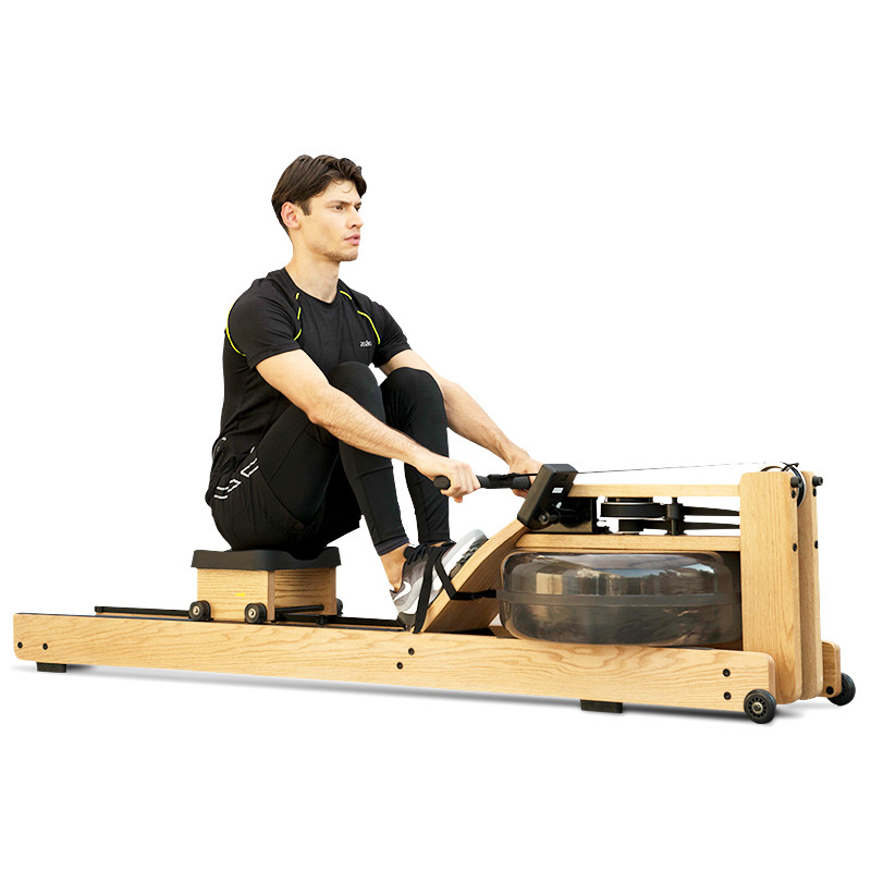 水阻划船机实木水阻划船器进口橡木纸牌屋推荐划艇器室内健身器材