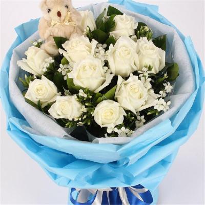 花袭人11朵白玫瑰鲜花速递情人节送花送女友送情人生日节日礼物全国深圳广州杭州同城花店配送
