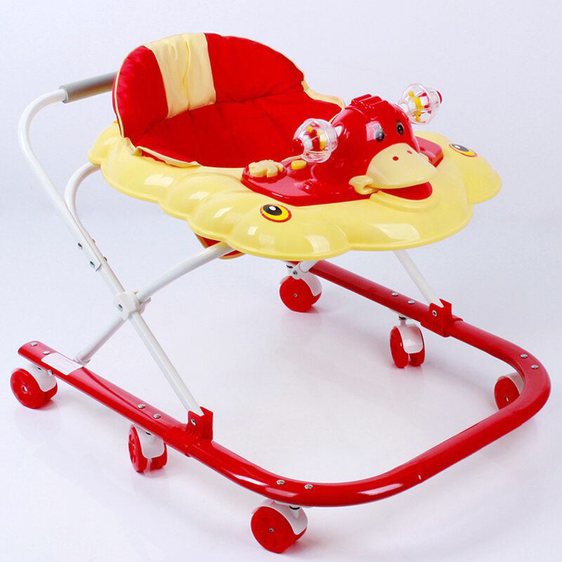 婴儿学步车6718个月宝宝防侧翻多功能儿童u型学行车折叠带音乐可推行