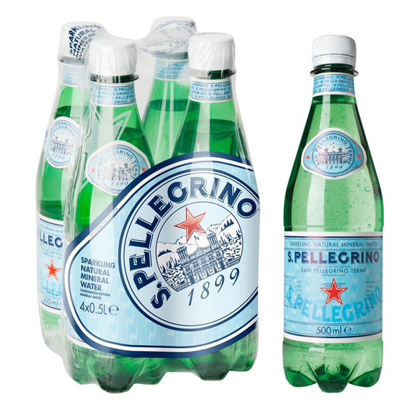 pellecrino 圣培露 含气天然矿泉水 气泡水 500ml*6塑料瓶 意大利进口