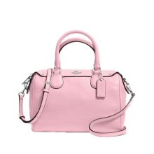 COACH/蔻弛2016新款马卡龙糖果色单肩斜挎手提小号波士顿包牛皮荔枝纹F36677 樱桃粉
