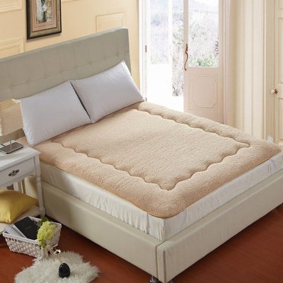 莉晶家纺榻榻米床垫羊羔绒双人防滑床褥子学生宿舍单人可折叠加厚床垫