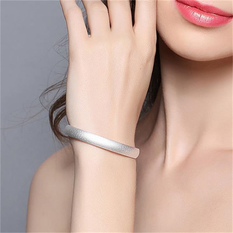 开口心经银手镯 999纯银送女朋友 送闺蜜 毕业生日礼物职场配饰