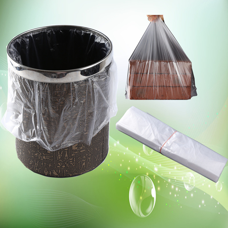 45*45*50宾馆酒店客房用品一次性白色平口加厚小垃圾袋家用 100只装