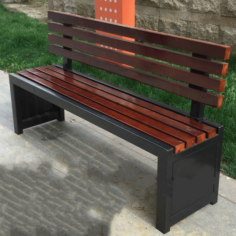 【京好】公园休息长椅 碳化防腐实木户外阳台庭院休闲长条椅f66