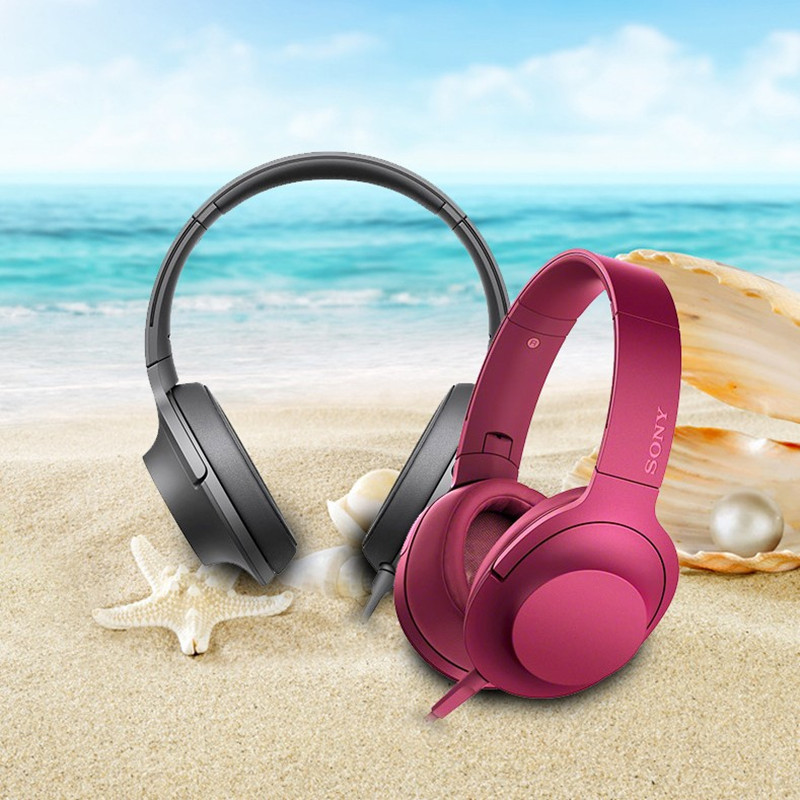 sony/索尼 mdr-100aap头戴式重低音hifi耳机手机通用 波尔多红