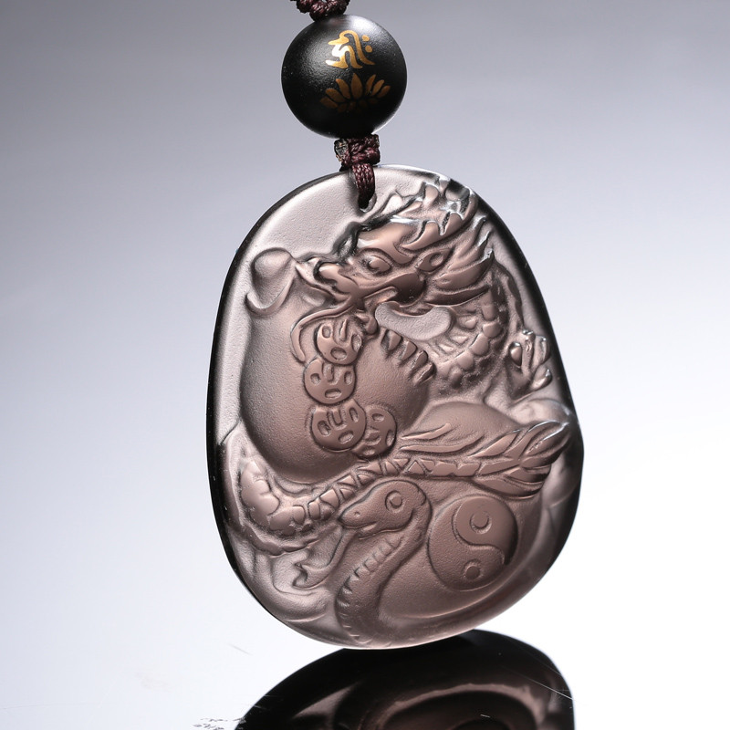 开光黑曜石龙蛇保岁吊坠2017年本命年护身符淘运阁化太岁十二生肖吉祥