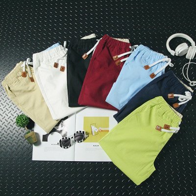 丹杰仕星座303-K95*97%棉 3%氨纶 新款日系抽绳休闲短裤七色P25小咖秀百搭潮1836