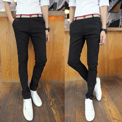 丹杰仕2017春季新款免烫韩版潮男休闲裤潮流百搭修身长裤青年男士休闲裤小脚裤子快手红人