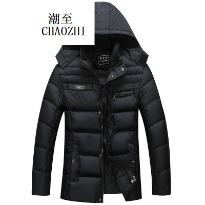 2017新款男士大码冬季连帽男士加绒加厚中老休闲棉衣时尚百搭潮流男装