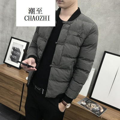 2017新款男士大码冬季男士中风男棉衣日系盘扣潮男棉服时尚百搭潮流男装MY98驼色